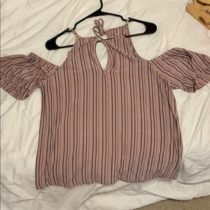 off the shoulder striped top